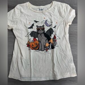Old Navy Halloween Cat Costume Tee - Cream and Black